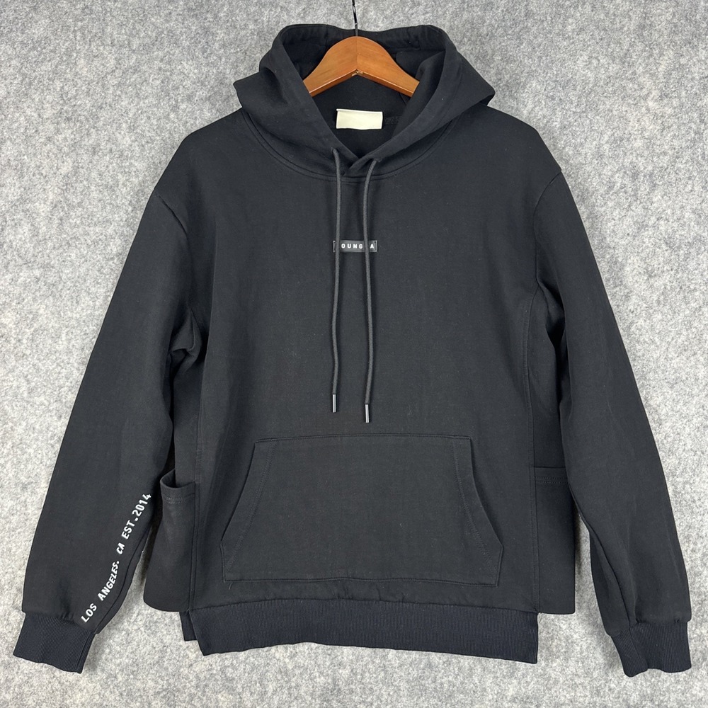 YoungLA Mineral Hoodie Womens Medium Black Pullover LA Streetwear Model 542